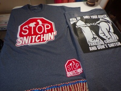 Stop Snitching Patch Set/Shut Your Mouth Take The Charge And Don&#39;t Snitch