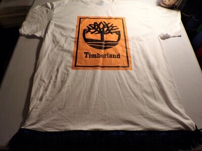 Timberland White Shirt/ w Black Fringes