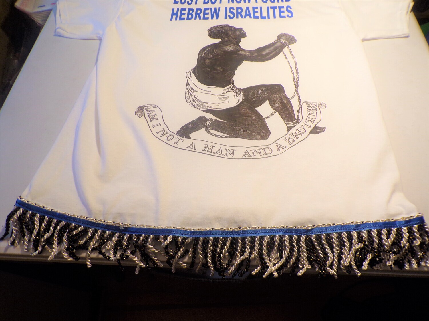 Lost But Now Found Hebrew Israelite 12 Tribes Chart Black/White Fringes