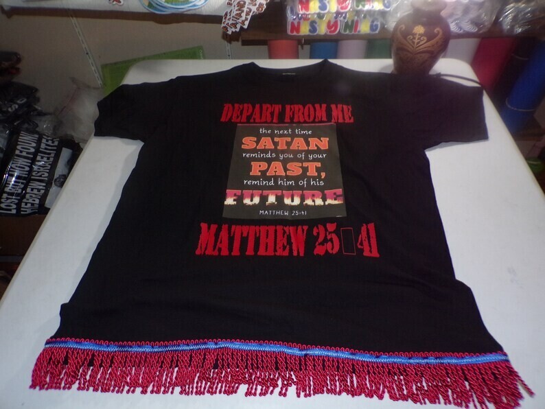 Depart From Me The Next Time Satan Reminds You Matthew 25:41 Red Writing
