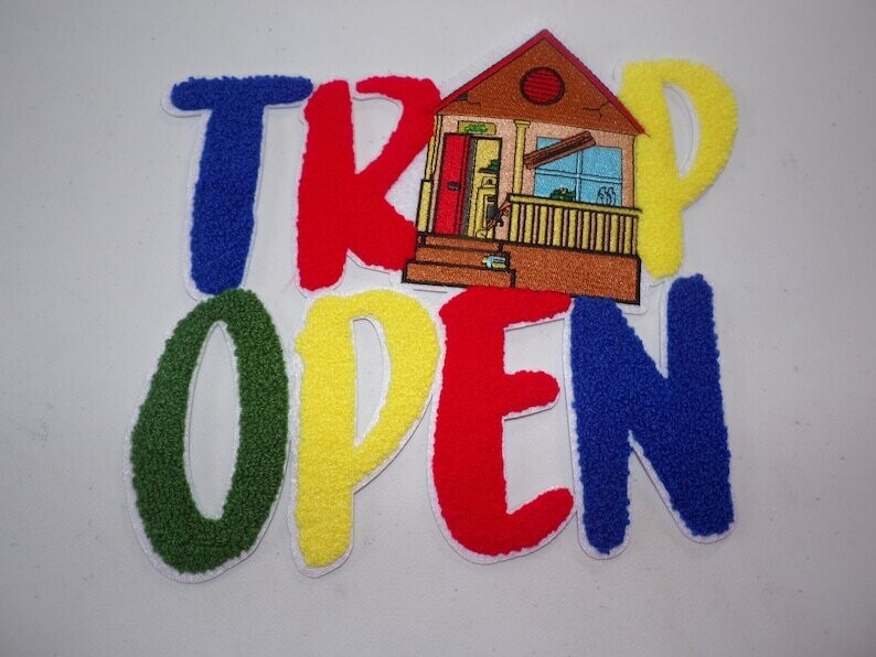 Trap Open Stitch Work Iron on Patch