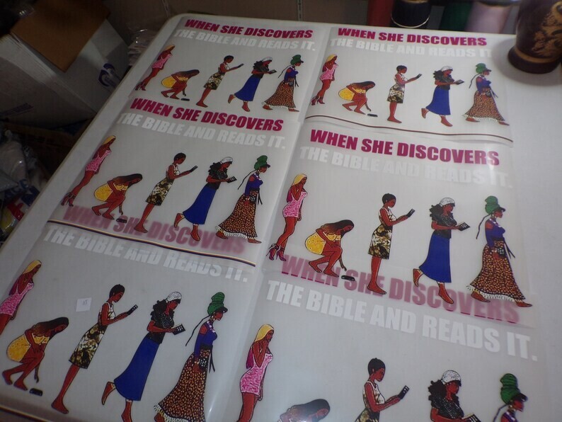 When She Discovers The Bible and Reads It White Writing SALE LIMITED TIME