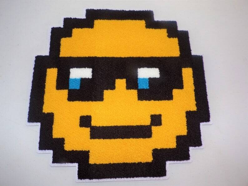 Smiley Face Stitch Work Iron On Patch