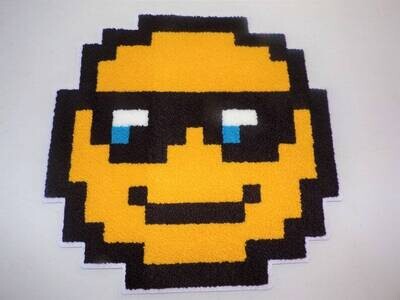 Smiley Face Stitch Work Iron On Patch