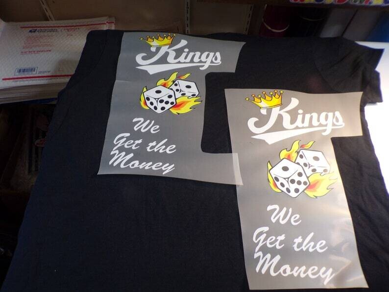 Kings We Get The Money Iron Heat Stamp (White Writing) SALE LIMITED TIME