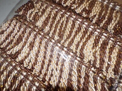 13 Yard Value Pack / 3.5 Inch Bullion Fringe Trim / Mocha Brown/w Yellow Gold/w gold trim 40Ft / 13.015Meters