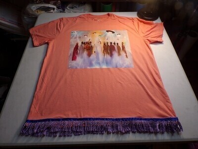They Are Coming Out The Clouds Orange Shirt/ w Purple Fringes
