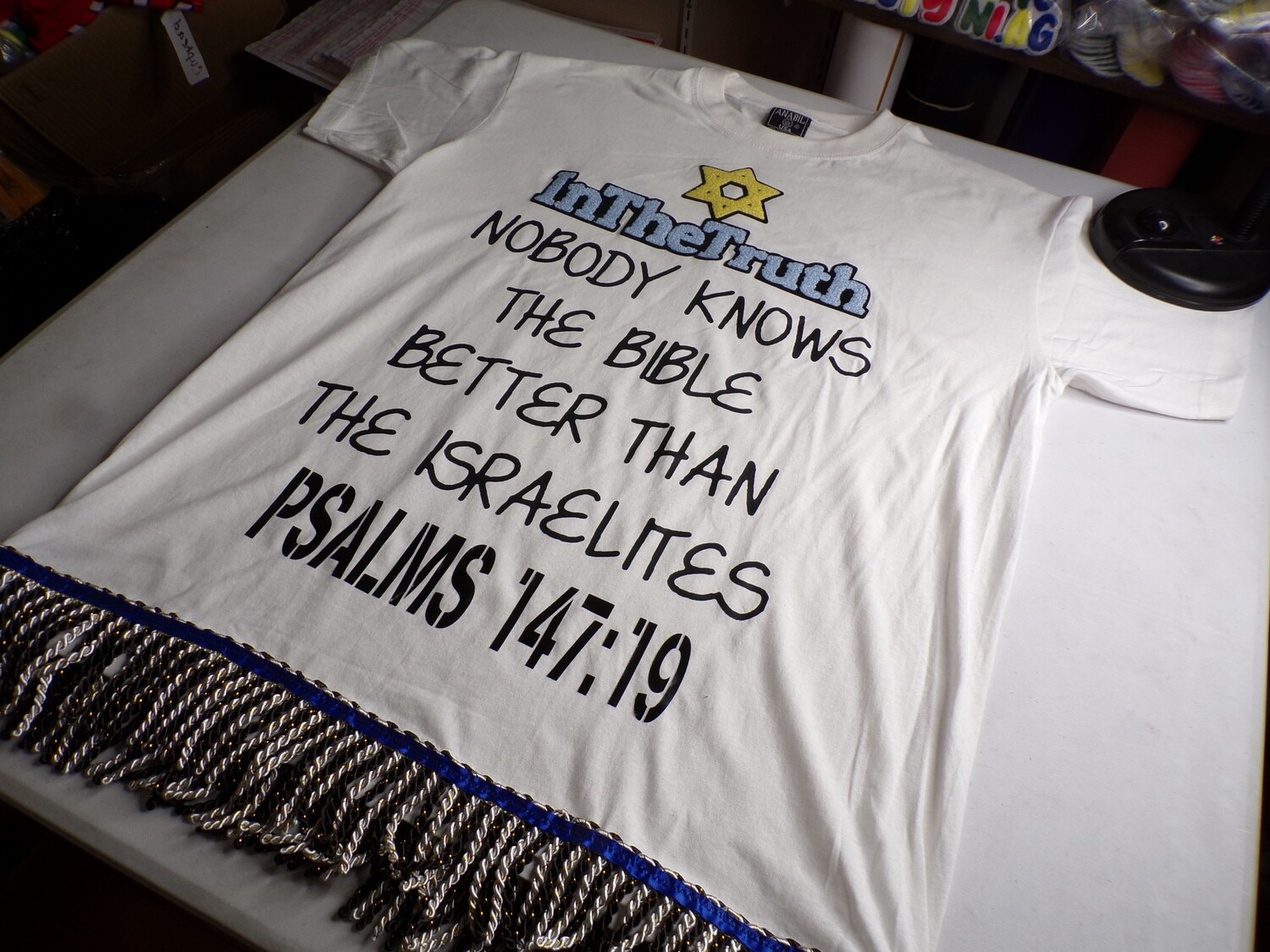 Front InTheTruth Patch Nobody Knows The Bible Better Then The Israelites (Back) He Sheweth His Word Unto Jacob Psalms 147:19