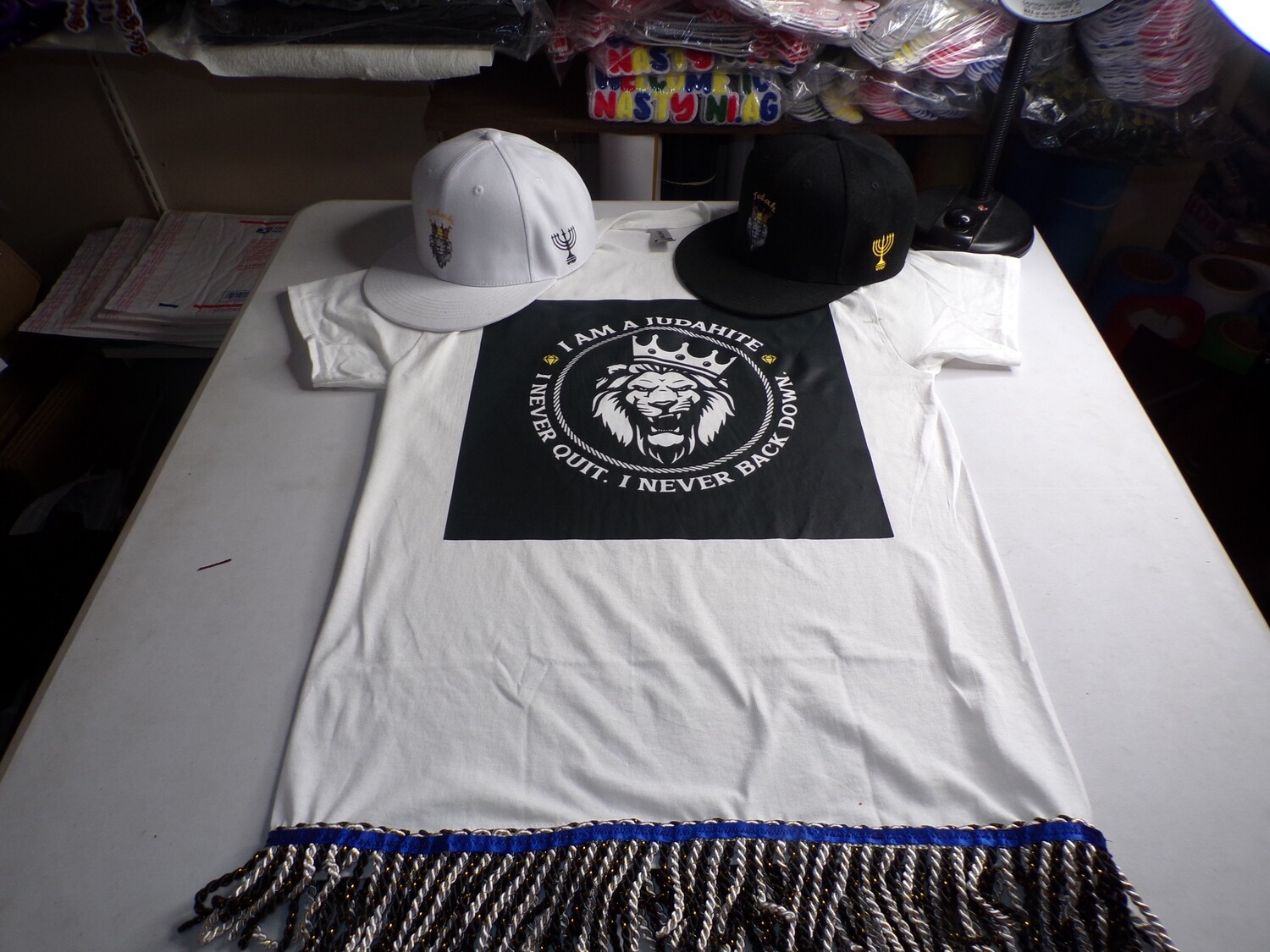 I Am&#39; a Judahite I Never Quit I Never Back Down White Tee