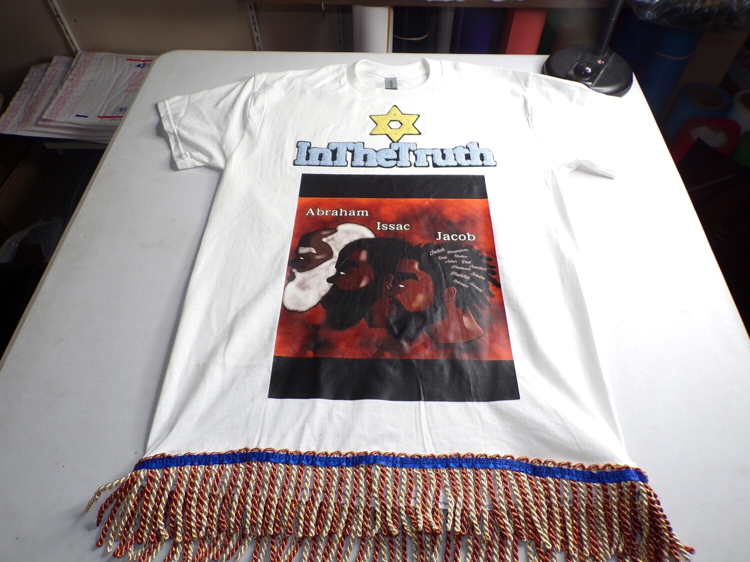 Inthetruth Abraham, Isaac, Jacob Heater Navy Brown/Gold Fringes