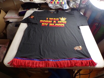 I Was Born A Jew By Blood (Black)w/ Red Fringes (Hot Stamp)