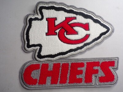 Exclusive Kansas City Chiefs Stitch Work Iron on Patch 11 inch