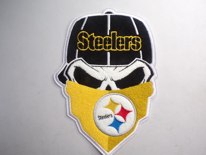 Exclusive Pittsburgh Steelers Stitch Work Iron On Patch 12x5 inch