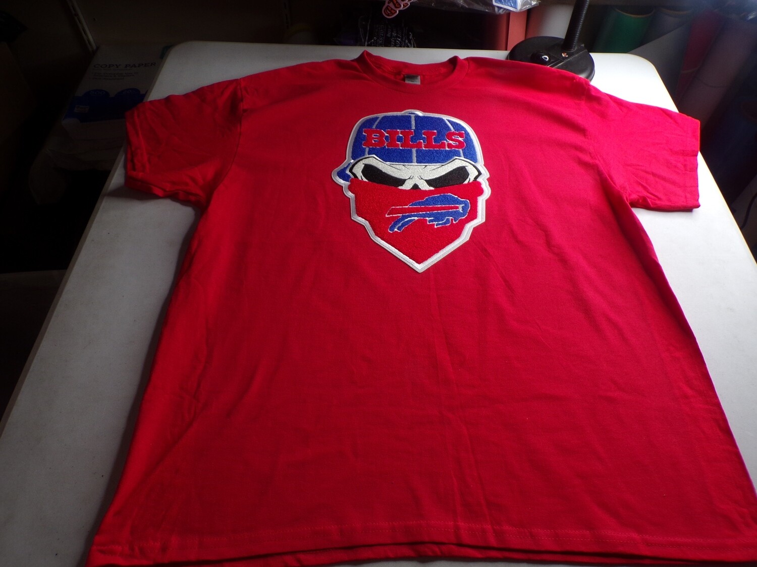 Exclusive Bills Mafia Stitch Work Iron On Patch 12x5 inch Tee Shirt (Red)