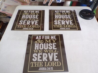 As For Me And My House We Will Serve The Lord Joshua 24:15 Iron On Patch