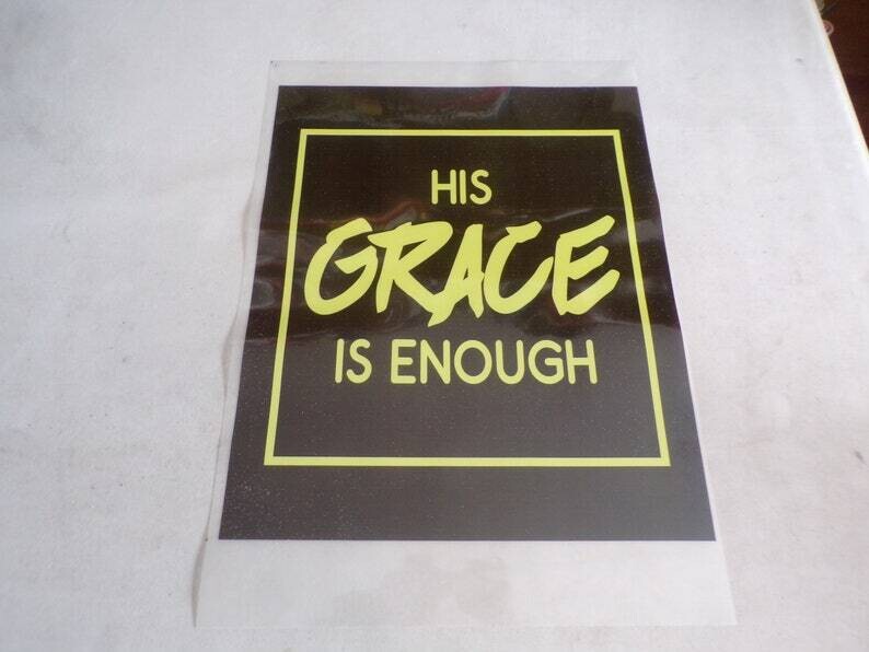 His Grace Is Enough Iron On Heat Stamp