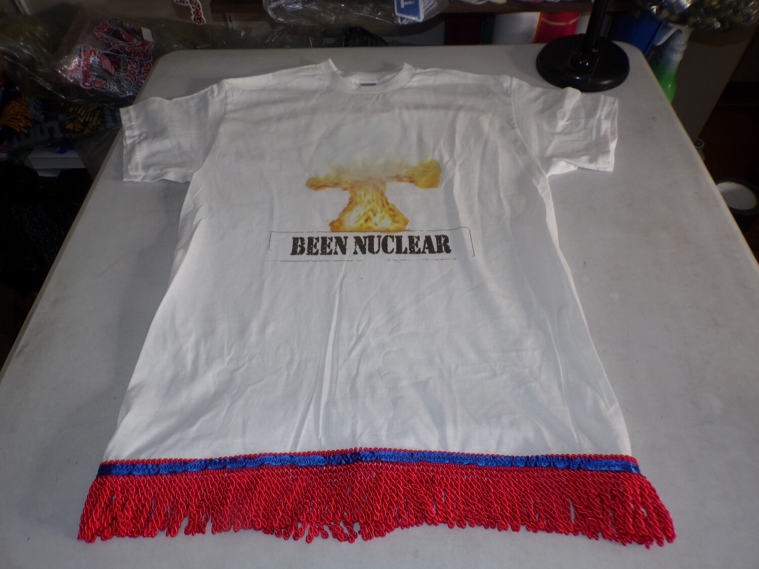 Been Nuclear White Shirt w/Red Fringes
