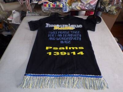 Itssounique Israelites Psalms 139:14 w/Sky Blue Gold Fringes