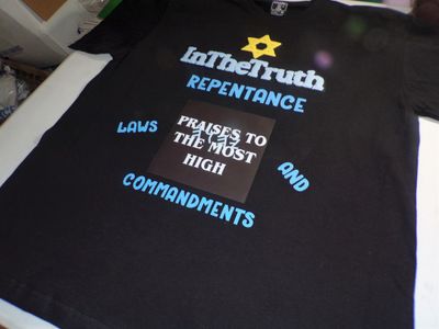 All Praises To The Most High Repentance, Laws and Commandments Black Tee Sky Blue Fringes