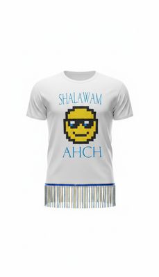 Shalawam Ahch Stitch Work White w/Sky Blue Gold Fringes