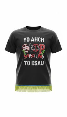 Yo Ahch Stop Snitching to Esau Black/lime green fringes
