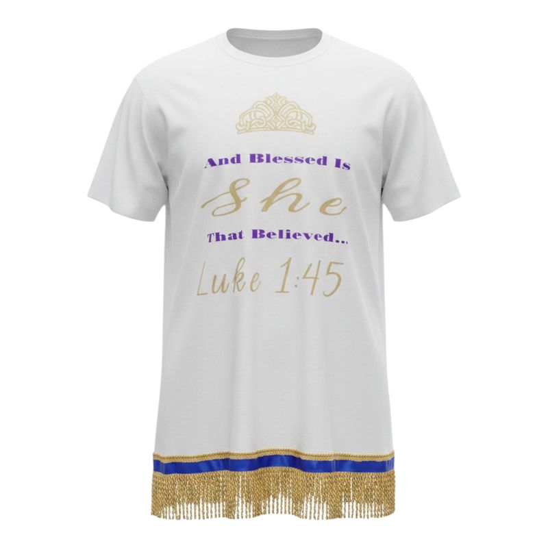 And Blessed Is She That Believed Luke 1:45 (Ladies Shirt)