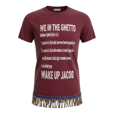We In The Ghetto Jews Maroon Tee Brown Fringes