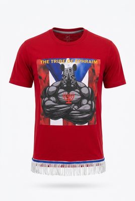 The Tribe Of Ephraim Red Shirt w/White Fringes