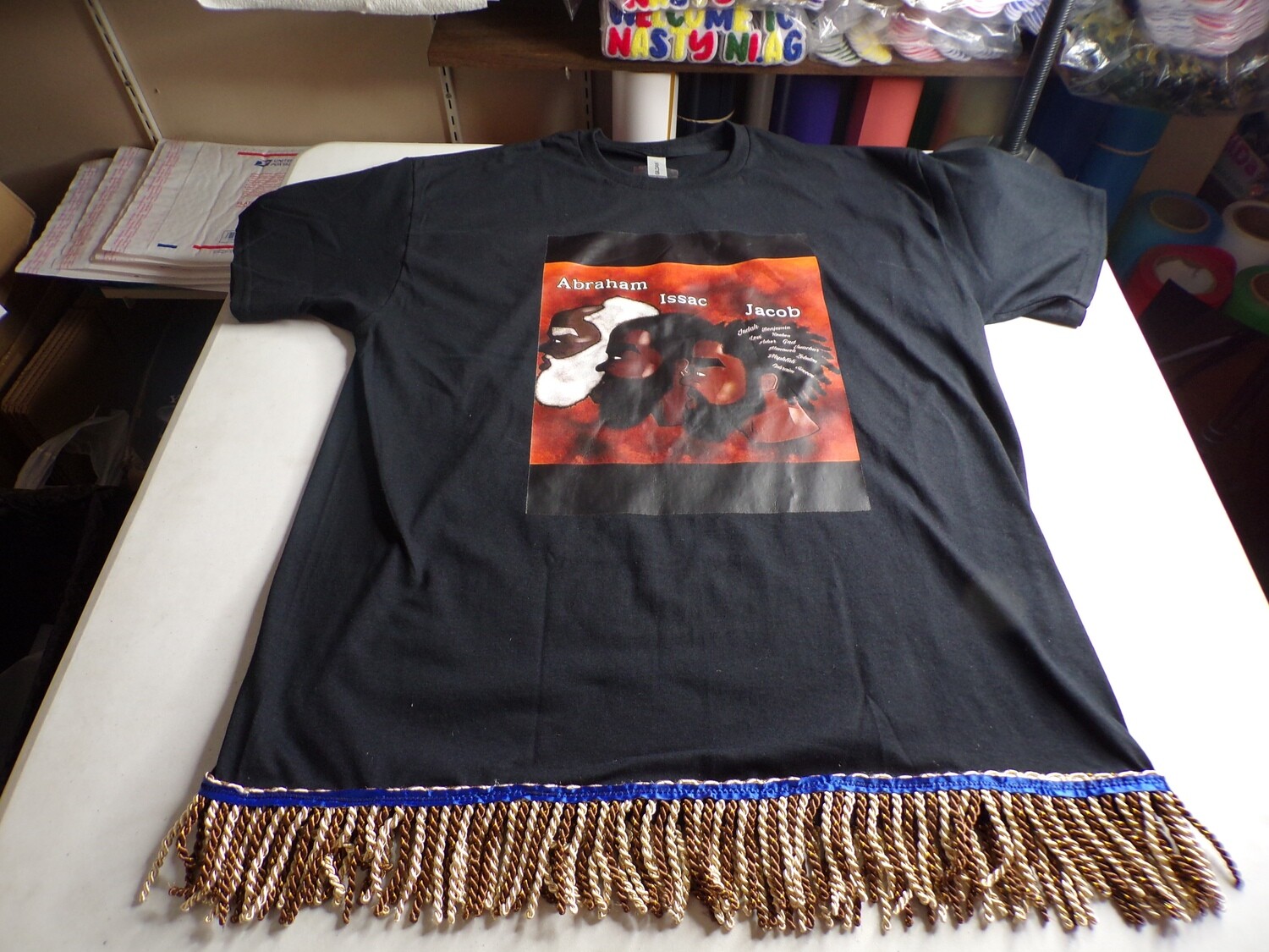 Abraham, Isaac, Jacob Navy Gold Fringes