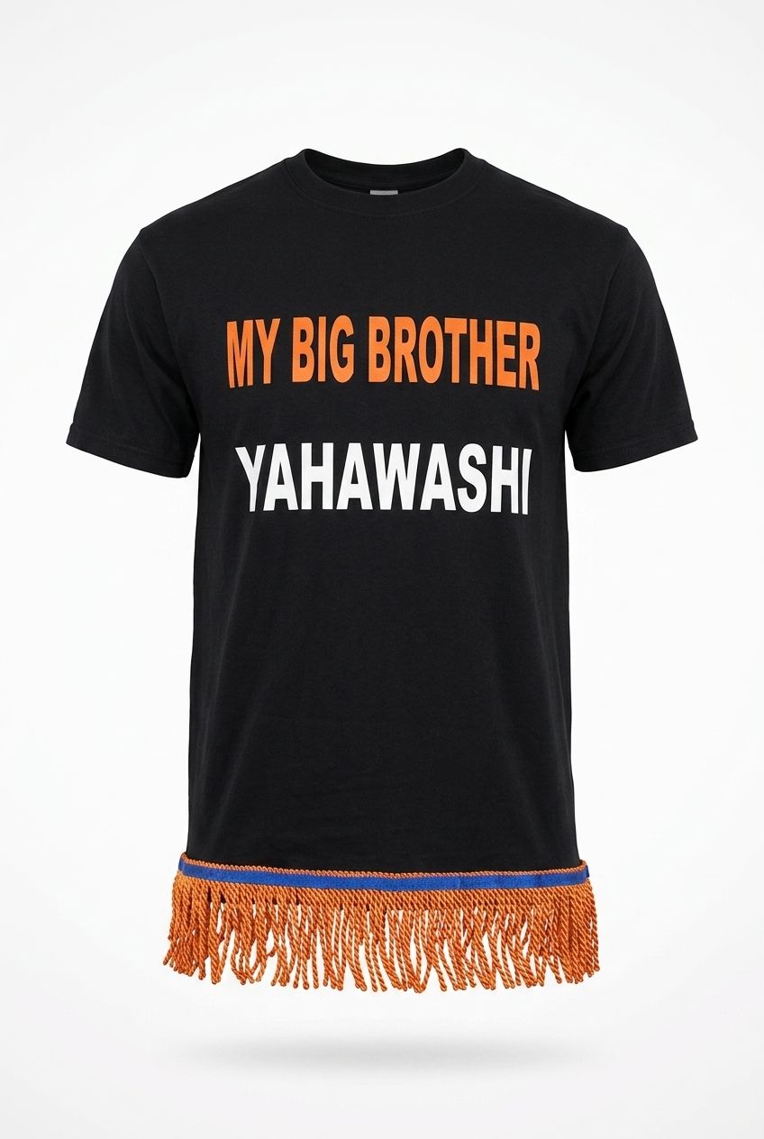My Big Brother Yahawashi Black Tee Orange Fringes