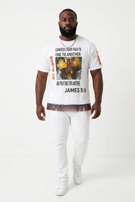 Confess Your Faults One To Another And Pray One For Another James 5:16 Men Tee Brown Fringes