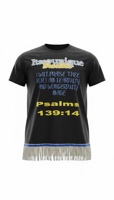 Itssounique Israelites Psalms 139:14 w/Sky Blue Gold Fringes