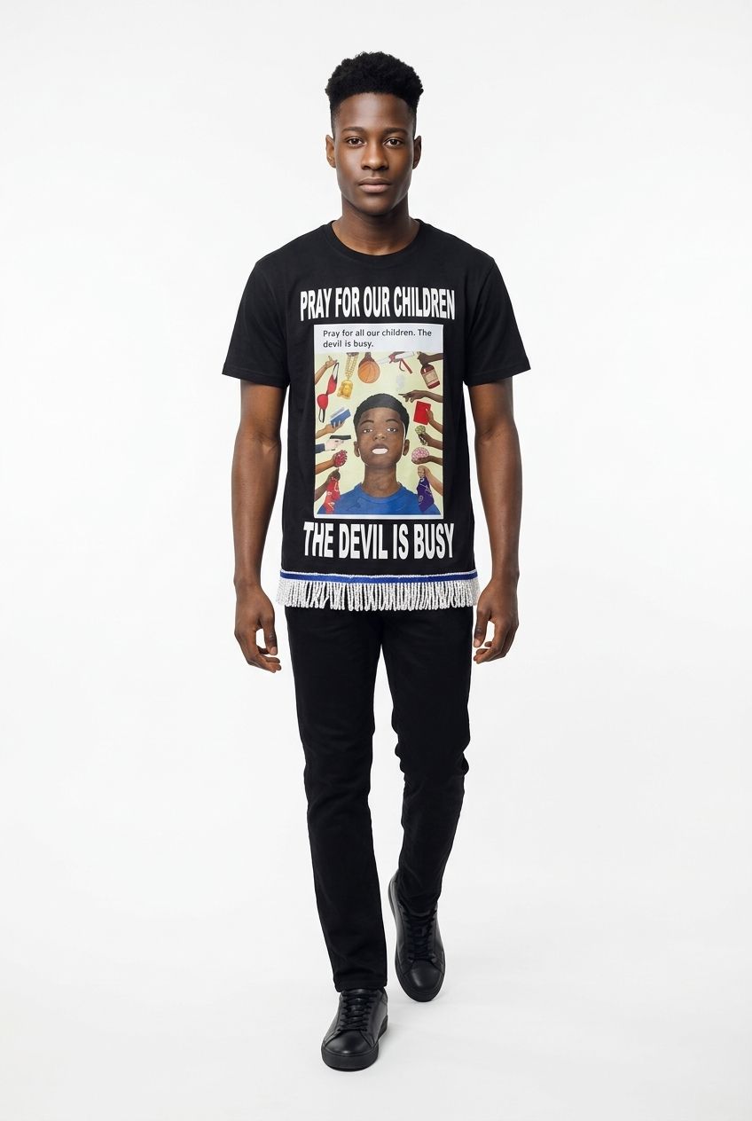 Pray For All Our Children The Devil Is Busy White Fringes