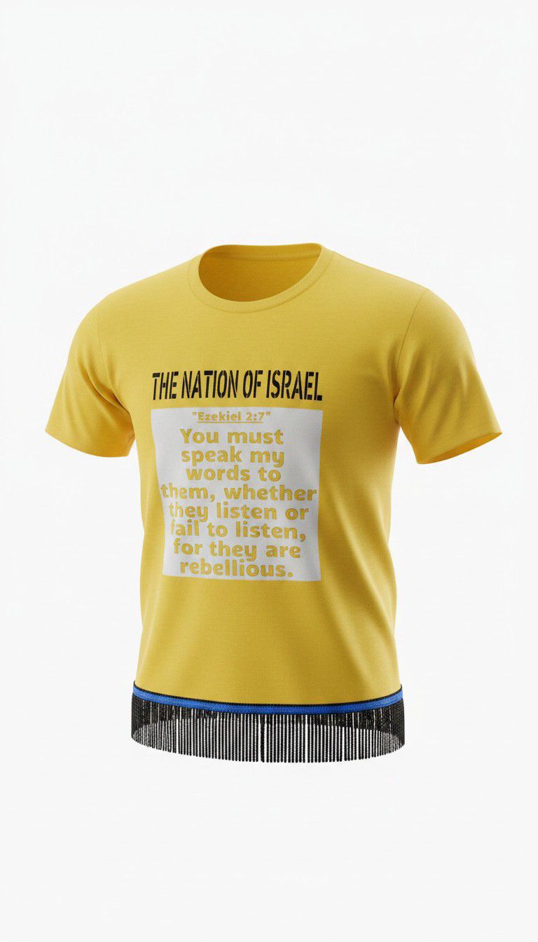 The Nation of Israel You Must Speak My Words unto Them, whether they will listen or fail to listen, for they are rebellious. Yellow Tee Black Fringes