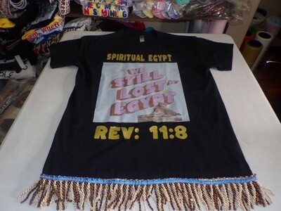 12 Tribes of Israel Keep My Commandments Repent Israel Black Tee Gold Fringes