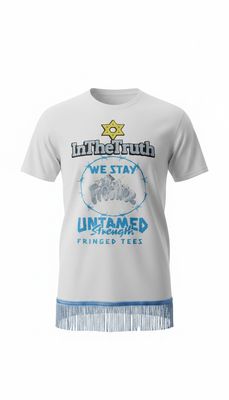 ​inthetruth We Stay Frostiez Untamed Strength Fringed Tees Sky Blue Fringes​
