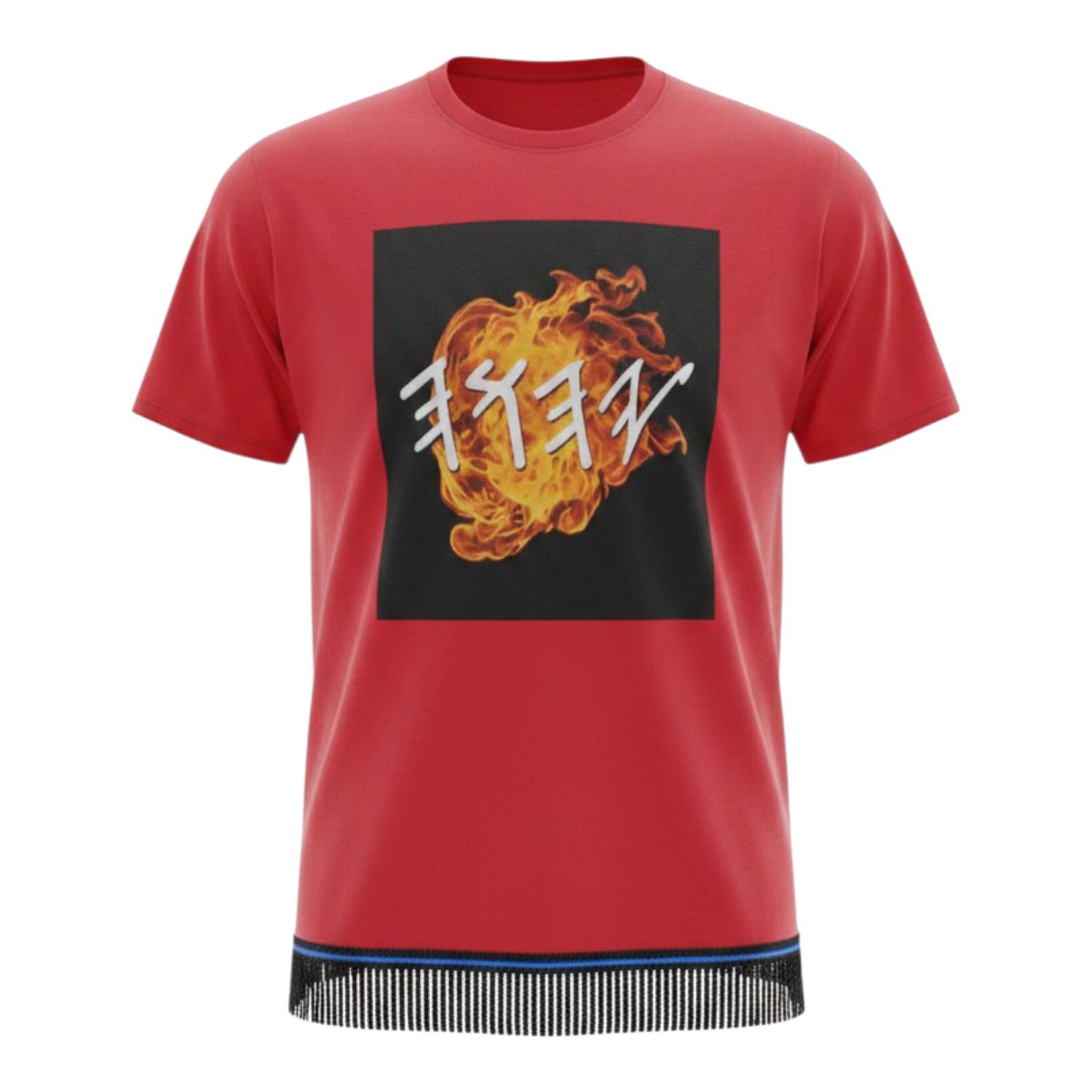 Yahawah Red Tee Black Fringes