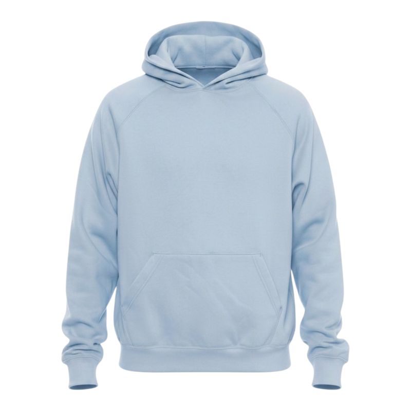 100% Cotton Premium Heavyweight Cross-Grain Hooded Sweatshirt  Powder Blue