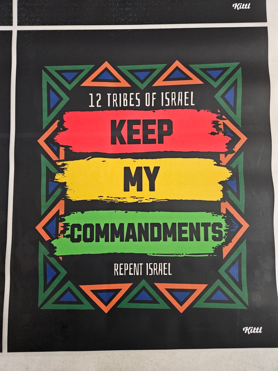 12 Tribes of Israel Keep My Commandments DTF Print Size 11x14 Inch