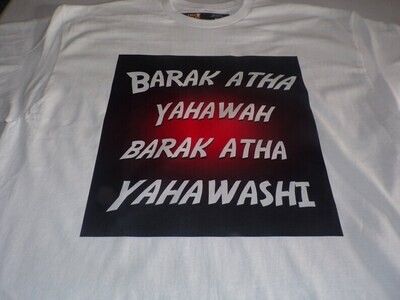 Barak Atha Yahawah Barak Atha Yahawashi White Tee Black Fringes, COLORS: WHITE TEE