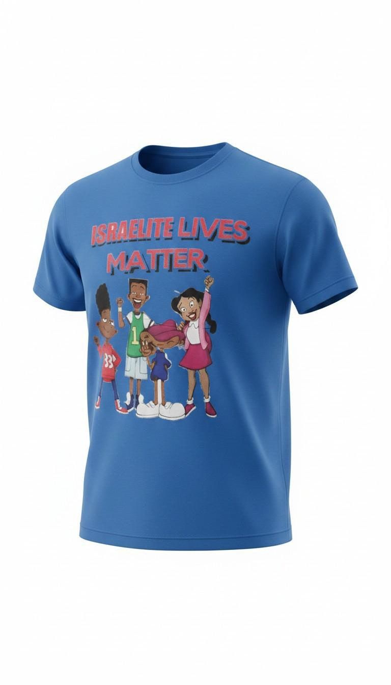 Israelite Lives Matter Blue Tee Red Fringes