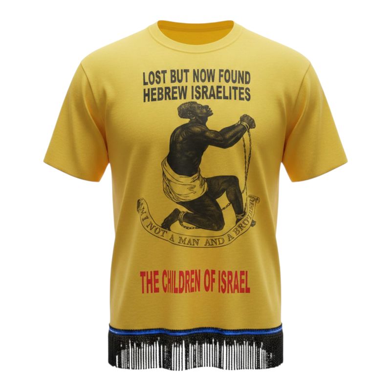 Lost But Now Found Yellow Tee Black Fringes