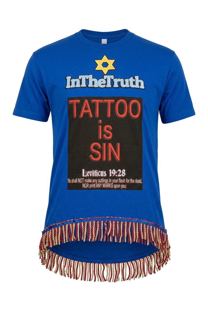 Inthetruth Tattoo is Sin Leviticus 19:28 Red/Gold Fringes