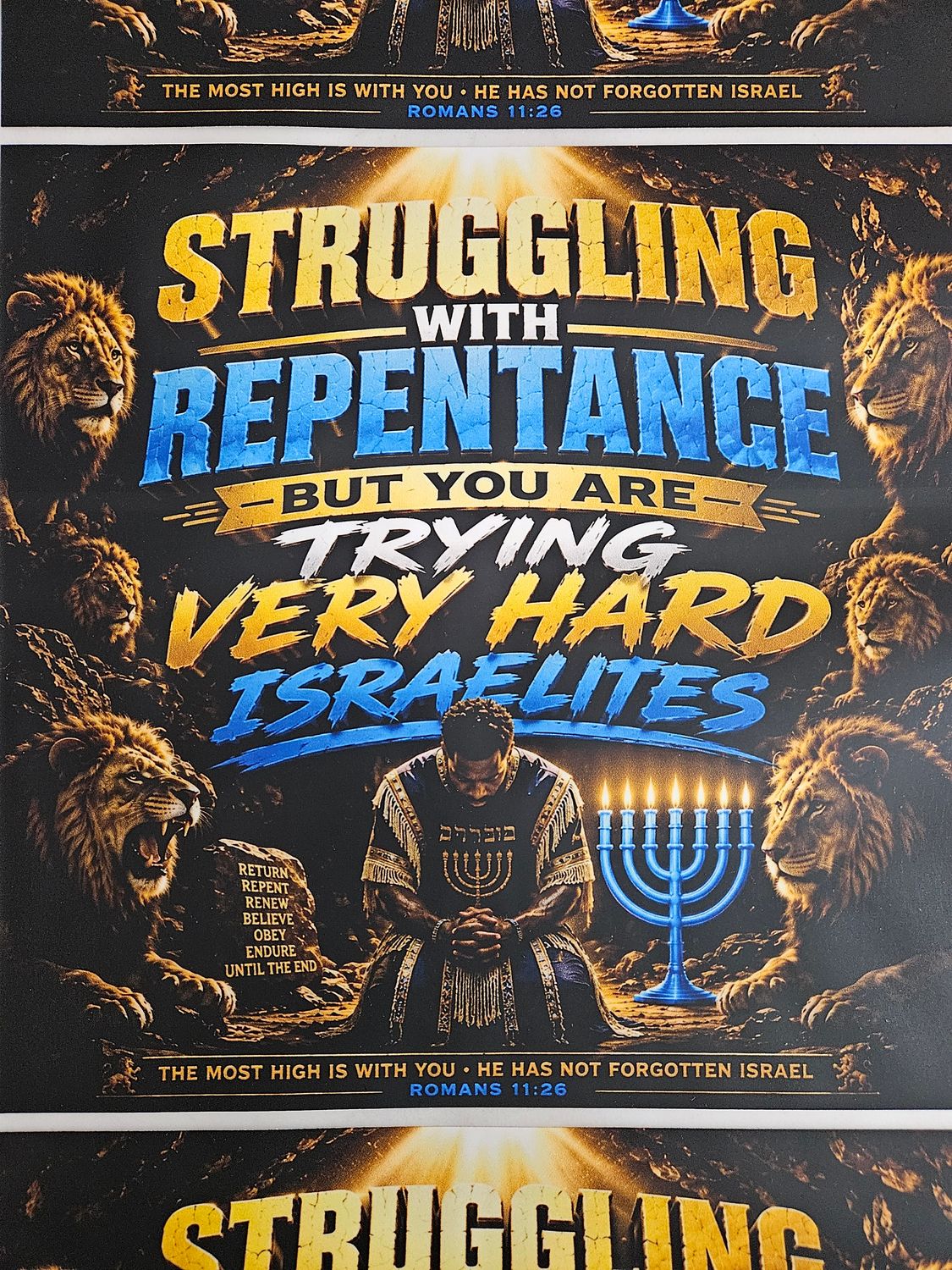 Struggling With Repentance but You Are Trying Very Hard Israelites Joel 2:27 DTF Print Size 11x12 Inch