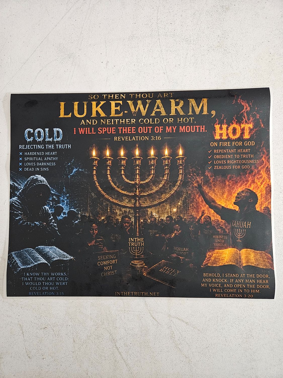 So, Then Thou Art Luke Warm, And Neither Cold or Hot, I Will Spue Thee Out of My Mouth. Revelation 3:16