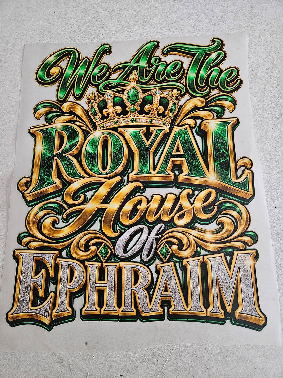 We Are the Royal House of Ephraim Iron on Patch 11x14 Inches