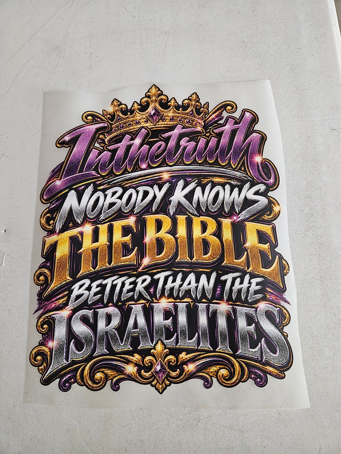 Inthetruth Nobody Knows the Bible Better Than the Israelites Iron On Patch 11x14 inch