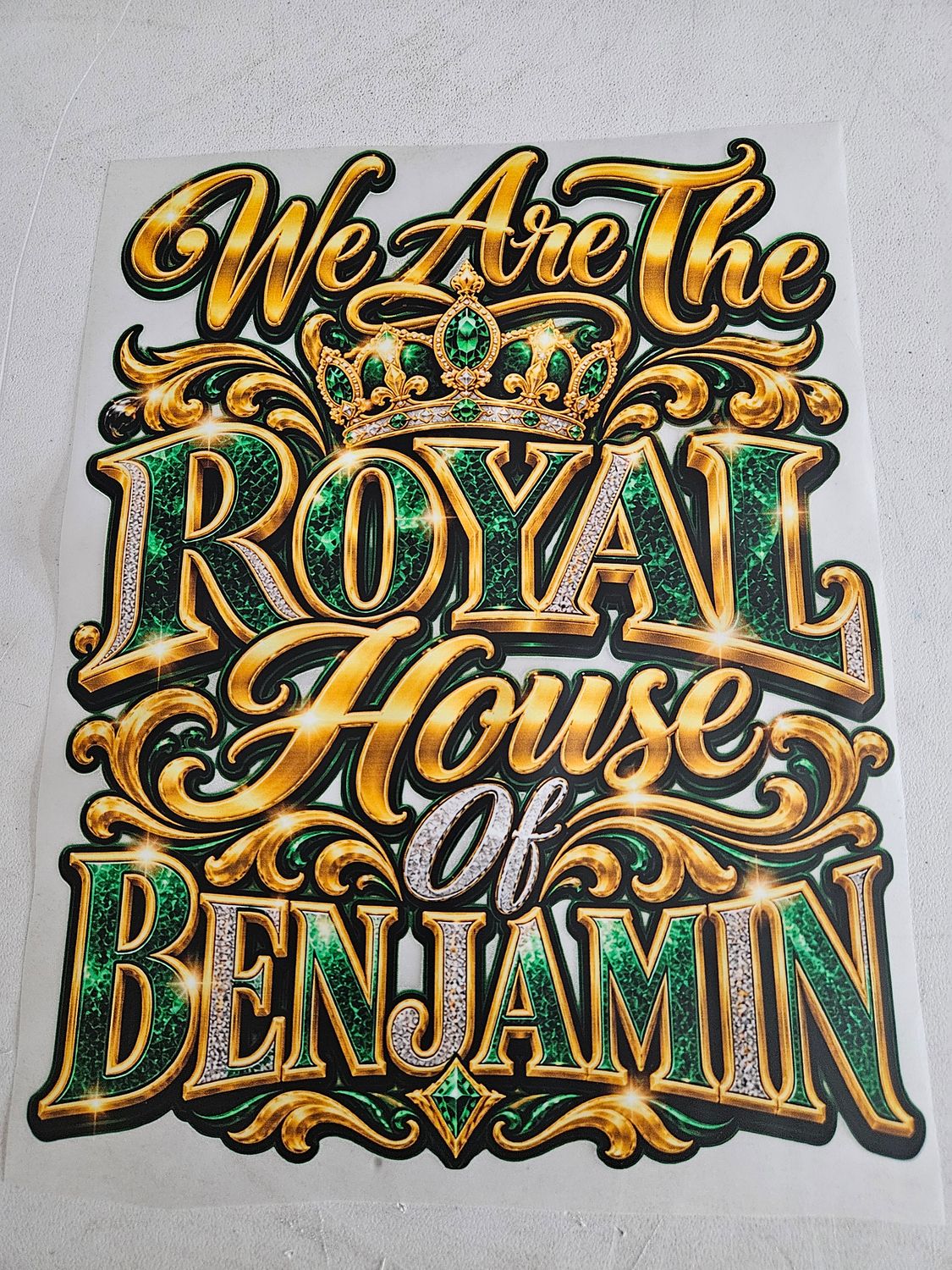 We Are the Royal House of Benjamin Iron on Patch 11x14 Inches