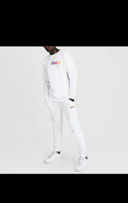 White tracksuit with logo