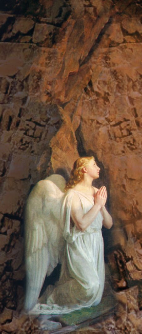 Pintura de anjo à esquerdo